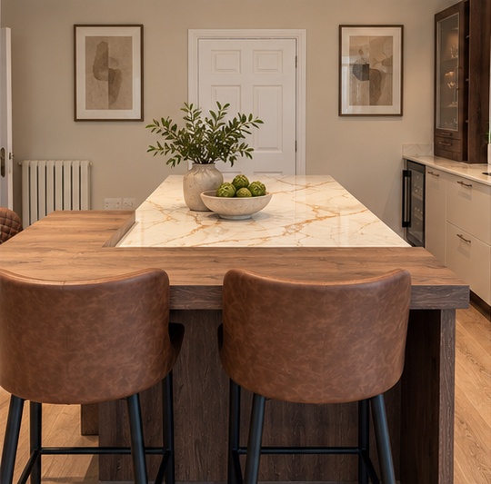 Large kitchen island with seating